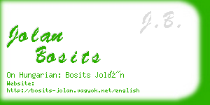 jolan bosits business card